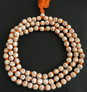 Engraved Rama Krishna 108+! Beads Neem Beads Japa Mala