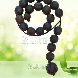 Shyama Tulsi Custom Design Counter Mala Kammal Carved Beads 12mm