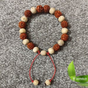 Tulsi Beads with rudraksha 14mm Beads Bracelet