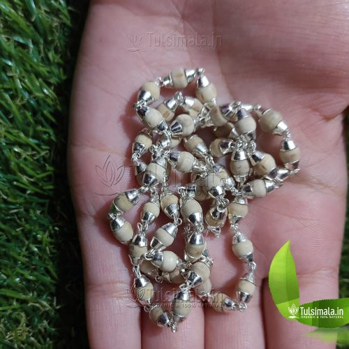 Pure Silver Cap with Original Tulsi Beads  Neck Mala for All