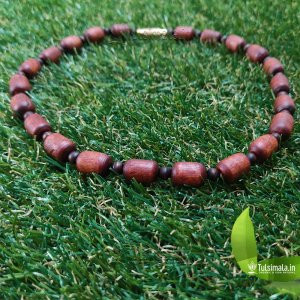 One Round Pure Tulsi Kanthi Mala 10mm Dark Brown Beads