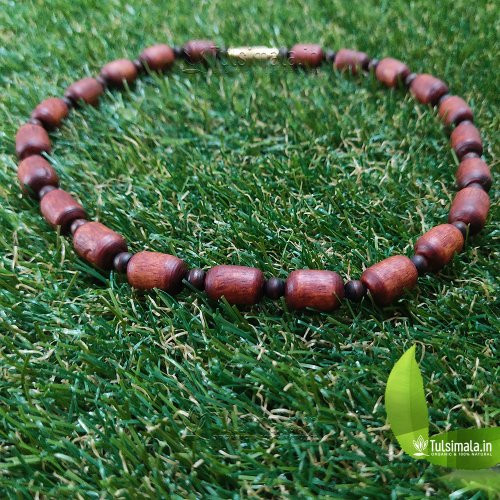 One Round Pure Tulsi Kanthi Mala 10mm Dark Brown Beads