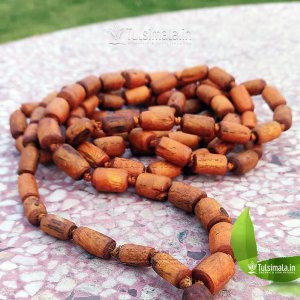 108+1 Bead Original Tulsi Japa Mala Golden Color Barrel Beads 14mm