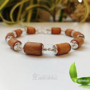Pure Silver Made with Original Tulsi Bead  Bracelet