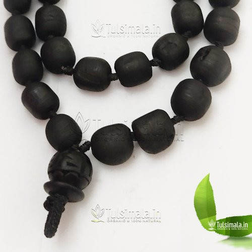 ISKCON Japa Mala 54 Beads Black 14mm Beads Size Black