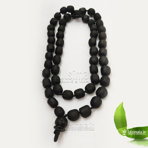 ISKCON Japa Mala 54 Beads Black 14mm Beads Size Black