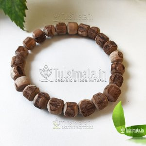 Original Tulsi Beads Elastic Stretchable Thread Bracelet 10 mm Tulsi Beads Size 7 Inch Radius Length , Actual Braclet Photo Shown