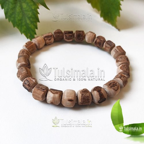 Original Tulsi Beads Elastic Stretchable Thread Bracelet 10 mm Tulsi Beads Size 7 Inch Radius Length , Actual Braclet Photo Shown