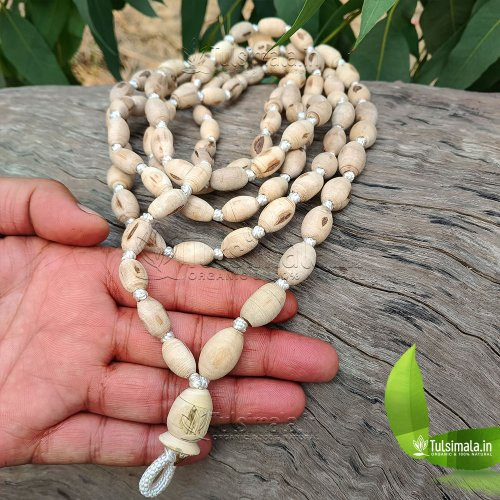 108 Beads Original Tulsi Handmade Japa Mala Oval Shape 14mm Bead Size Actual Japa Mala Photo Shown
