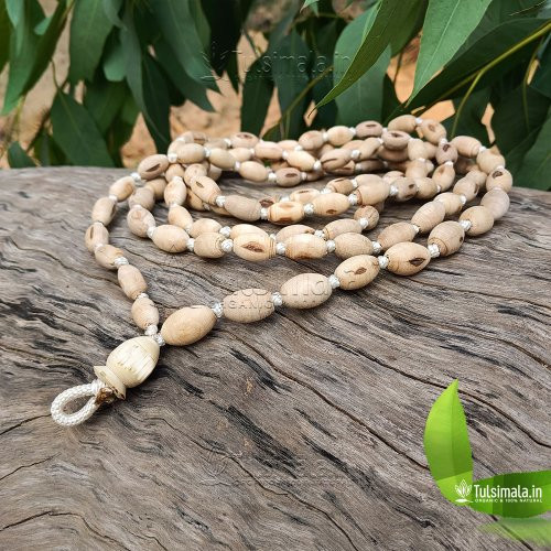 108 Beads Original Tulsi Handmade Japa Mala Oval Shape 14mm Bead Size Actual Japa Mala Photo Shown