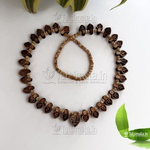 Shri Radha Tulsi Locket Mahamantra Hare Krishna Hare Ram Mala in Original Tulsi Locket Mala 17.5 Inches Total Length 3