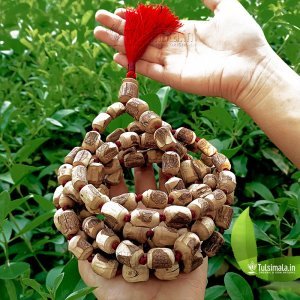 108 Beads Pure Tulsi Beads Japa Mala Custom Hand Made 18-14 mm Beads Size -  Tulsi Mala