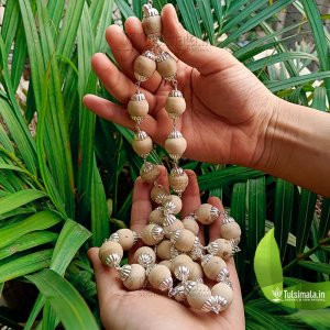 Silver Tulsi Mala in Big Beads  for Your Idol God Statue 36 Inches