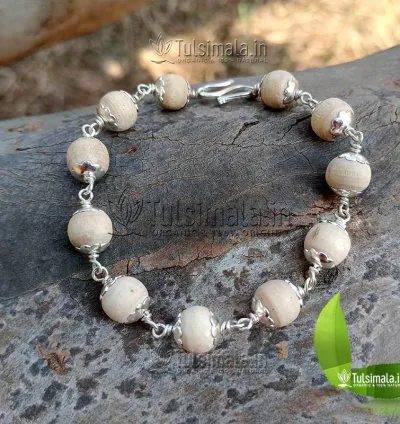 Original Tulsi Beads Bracelet with Pure Silver 10mm Size