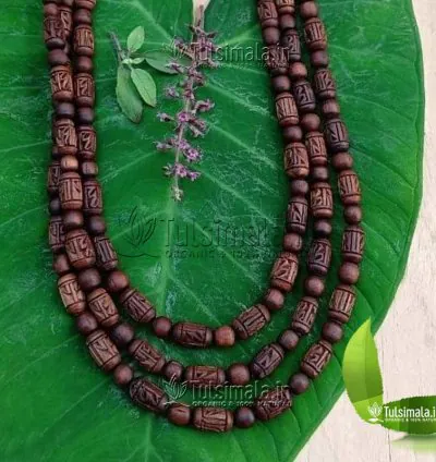 3 Round Kanthi Mala Sri Radha Name Written Beads  Original Tulsi Mala