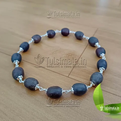 Silver Capping Bracelet Kamal Gatta Beads (Lotus Seed )