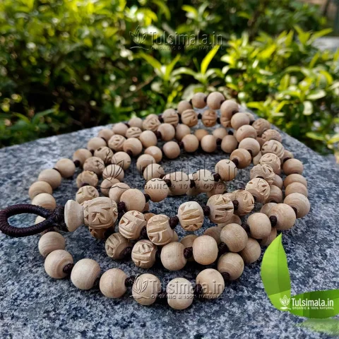 Krishna Tulsi Custom Design 108+1 Beads Tulsi Japa Mala with Radha Beads 14mm