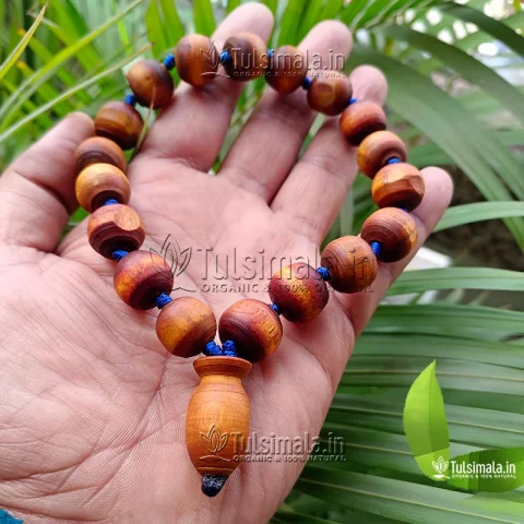 Berakha 18+1 Tulsi Japa Mala Golden Beads Mala 14mm