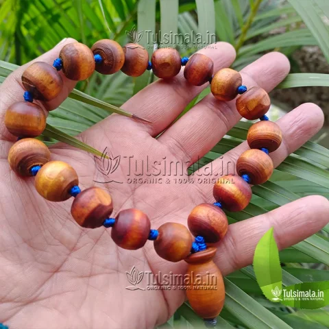 Berakha 18+1 Tulsi Japa Mala Golden Beads Mala 14mm
