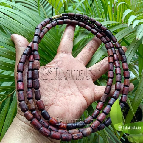 3 Round Krishna Tulsi Kanthi Mala Dark Brown for ISKCON Devotees