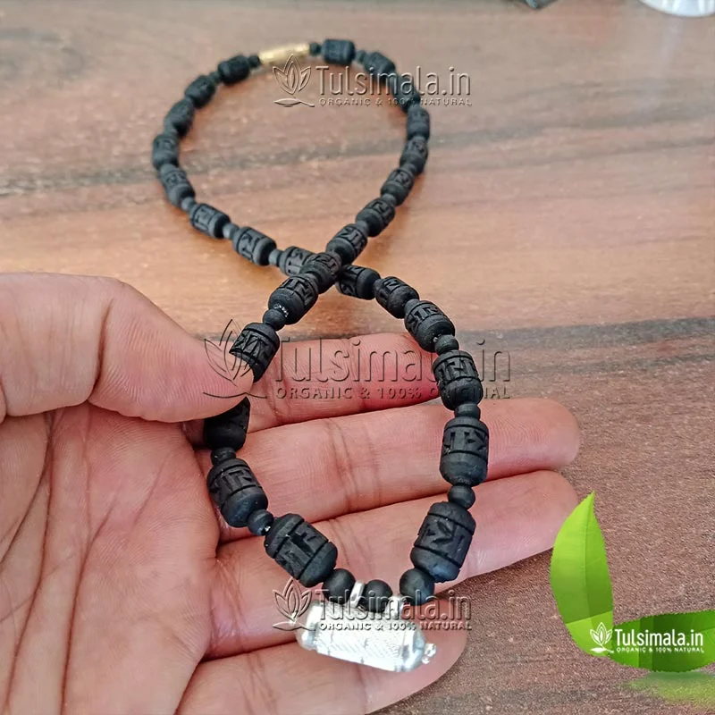 Shri Narasimha Pure Silver Kavacha Krishna Tulsi Kanthi Mala