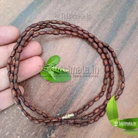 3 round Tulsi Kanthi Mala Dark Brown for All