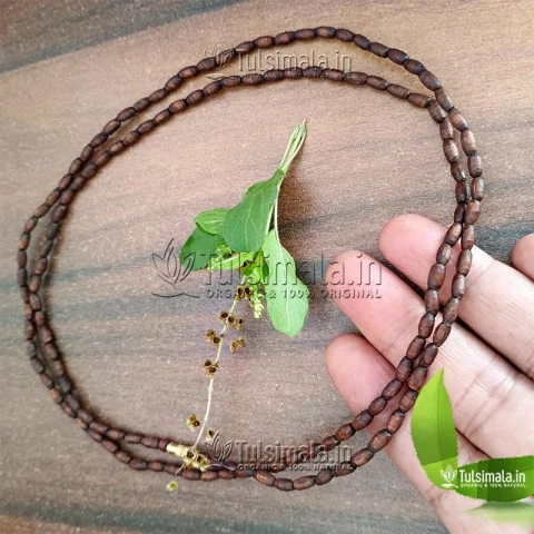 3 round Tulsi Kanthi Mala Dark Brown for All