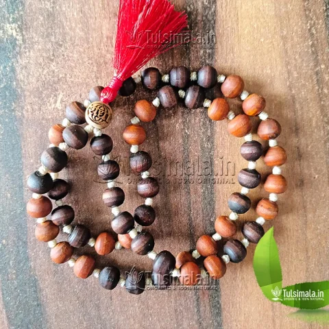54+1 Beads Original Shyama Tulsi Japa and Neck Mala 12mm Beads