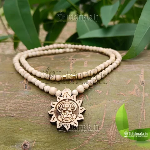 Shri Bajrangbali Original Ram Tulsi Beads Locket Mala