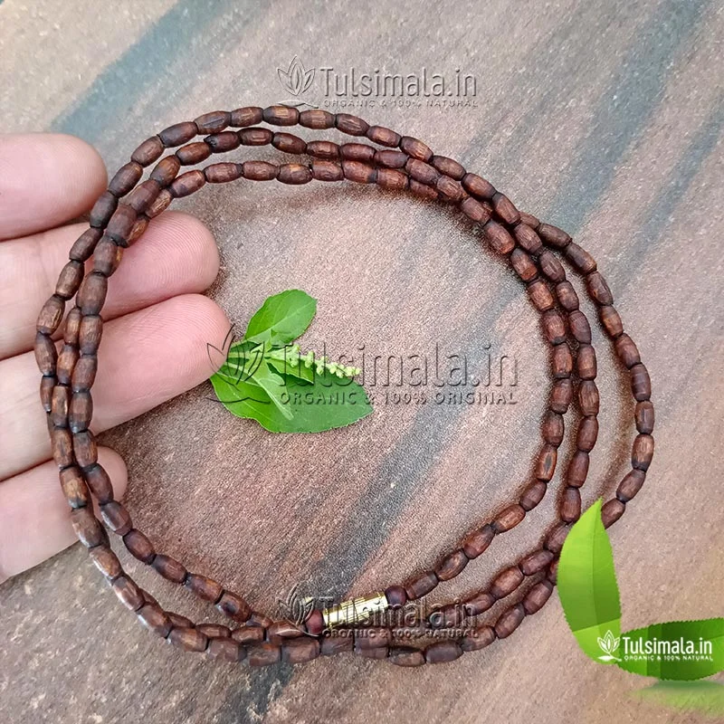 3 round Tulsi Kanthi Mala Dark Brown for All