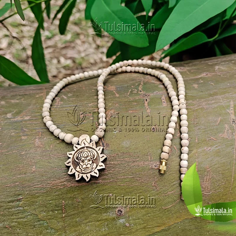 Shri Bajrangbali Original Ram Tulsi Beads Locket Mala