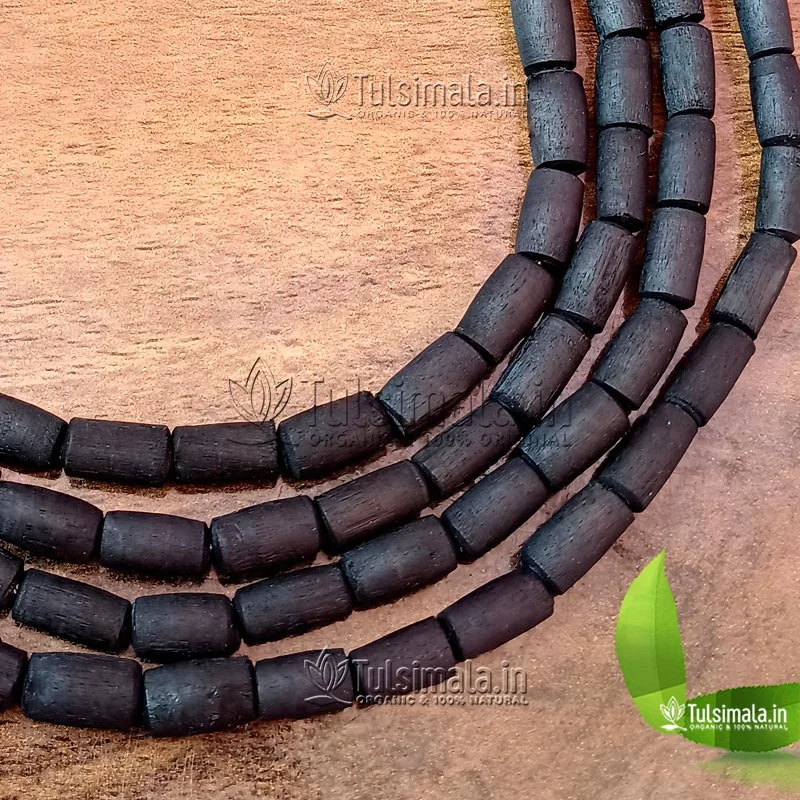 Shyama Tulsi 3 Round Kanti Mala Black Color 6.5mm Bead Size
