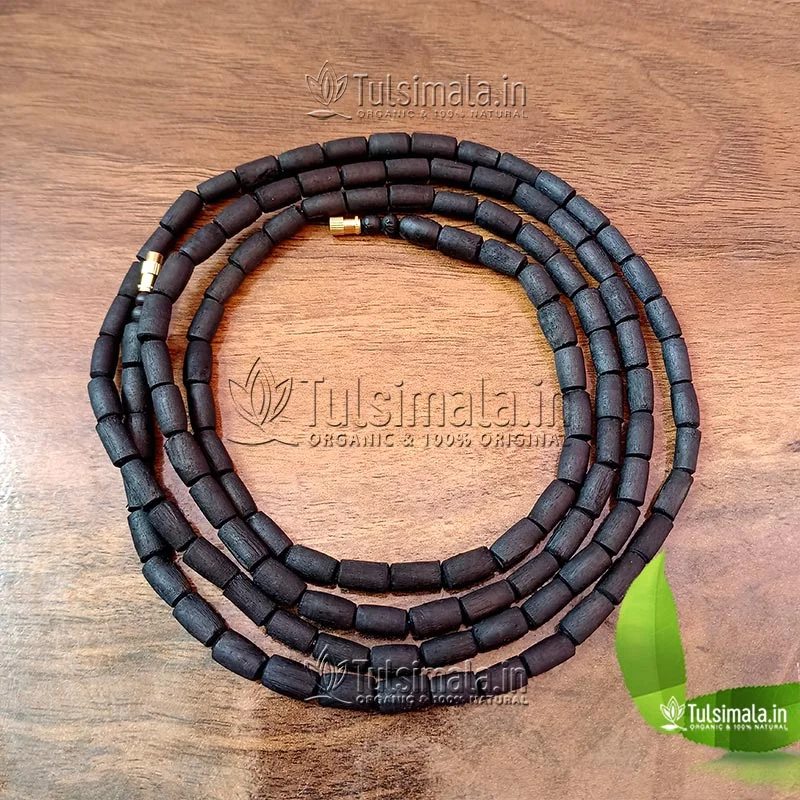 Shyama Tulsi 3 Round Kanti Mala Black Color 6.5mm Bead Size